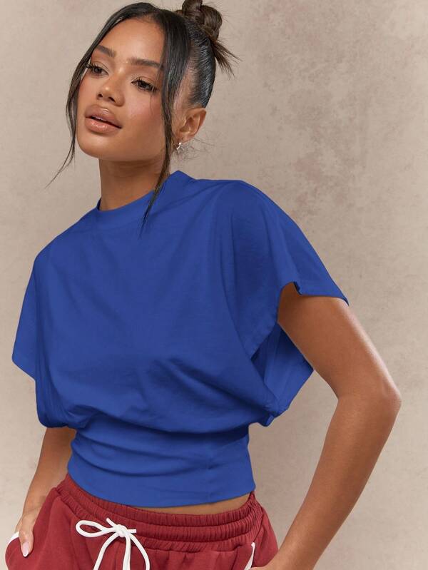 Missguided MISSGUIDED Balloon Sleeve Crop Top With Cinched Waist