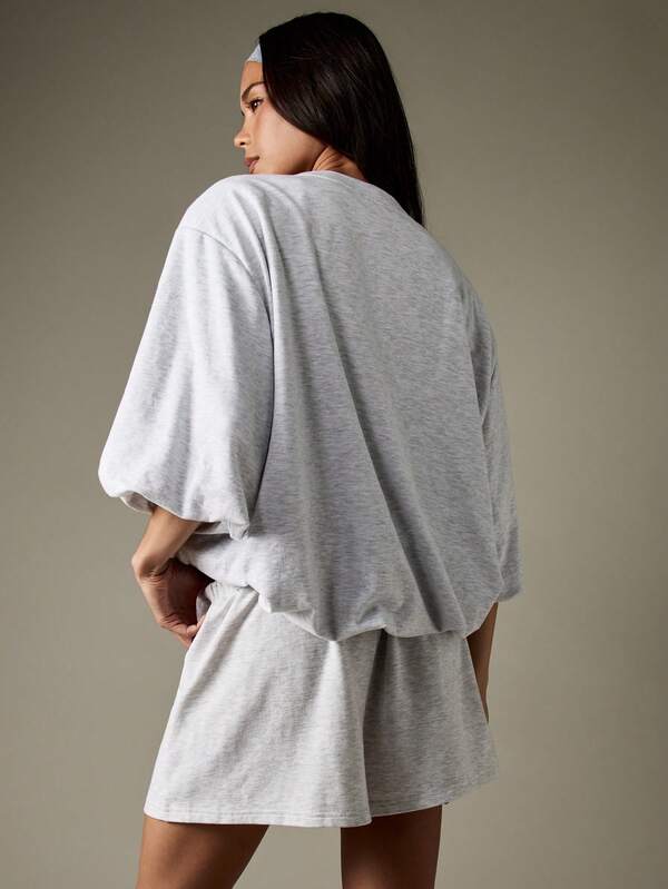 Missguided MISSGUIDED Balloon Sleeve T-Shirt With Elastic Hem