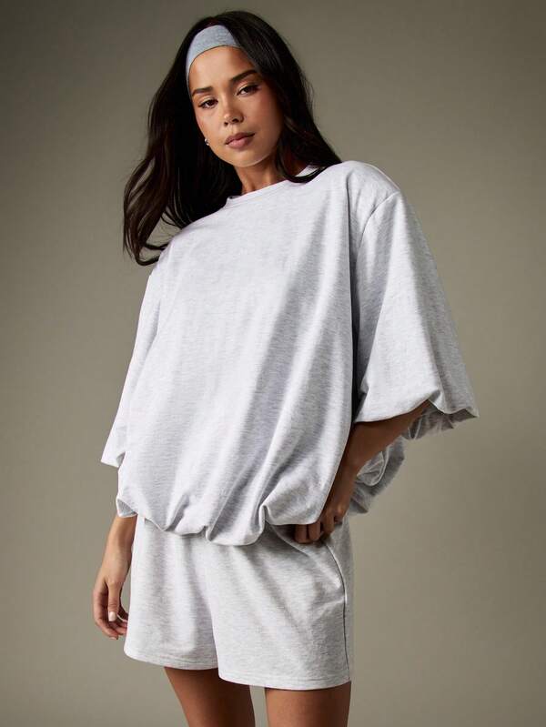 Missguided MISSGUIDED Balloon Sleeve T-Shirt With Elastic Hem