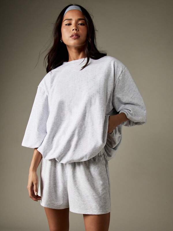 missguided MISSGUIDED Balloon Sleeve T-Shirt With Elastic Hem