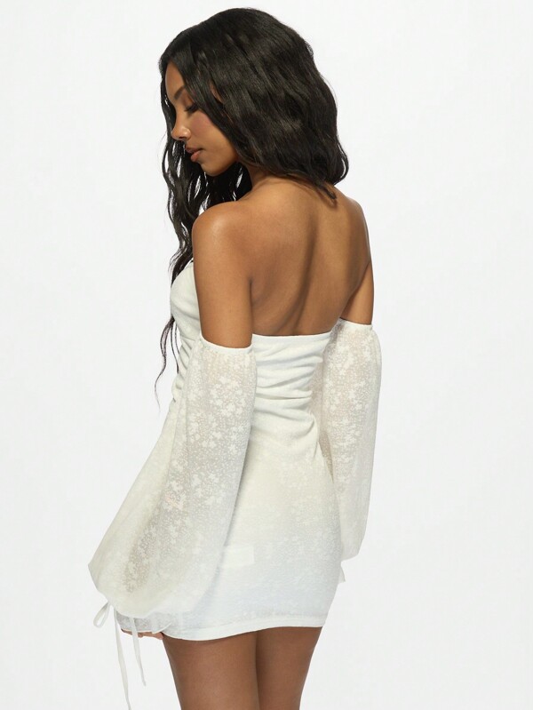 Missguided MISSGUIDED Bardot Elegant Off Shoulder Ruched Mini Dress