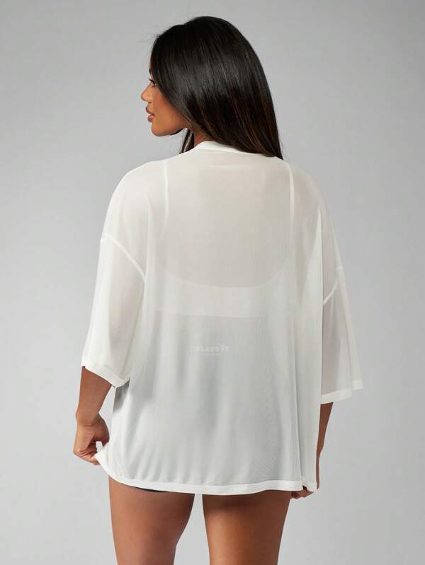 Missguided MISSGUIDED Basic Essential Oversized Sheer T-Shirt