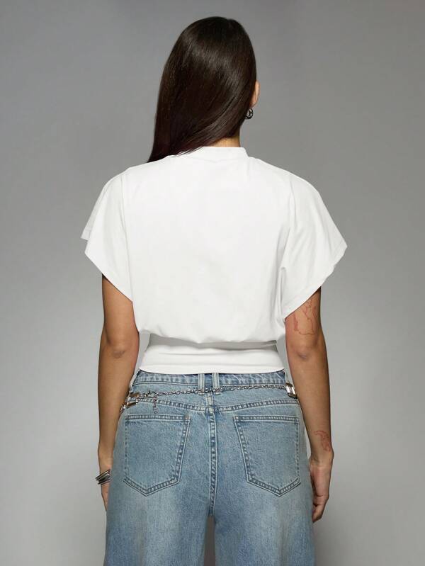 Missguided MISSGUIDED Basic Modern Short Sleeve Crop T-Shirt
