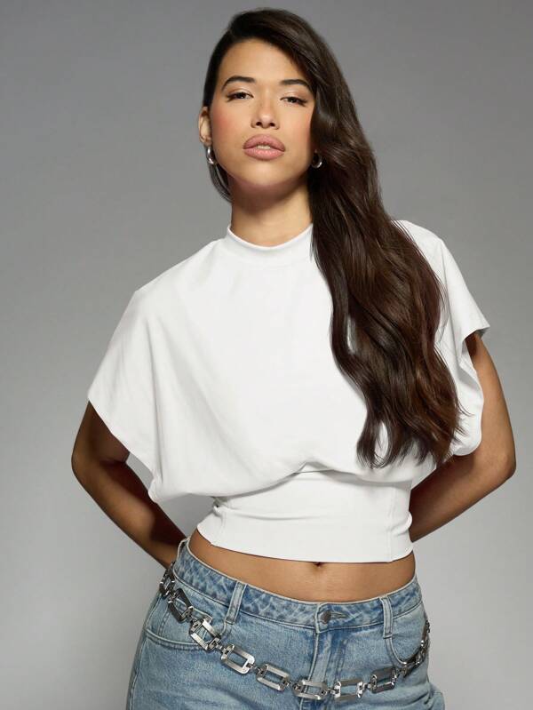 Missguided MISSGUIDED Basic Modern Short Sleeve Crop T-Shirt
