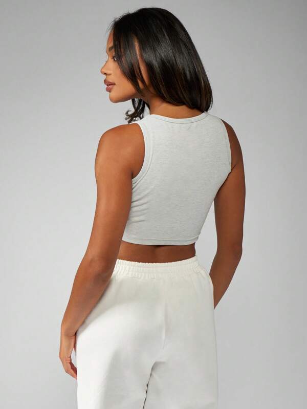 Missguided MISSGUIDED Basic Ribbed Crop Sleeveless Women Tank Top