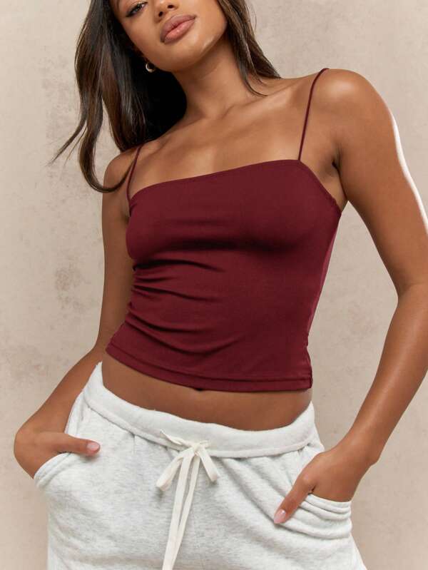 Missguided MISSGUIDED Basic Ribbed Form-Fitting Tank Top Camisole