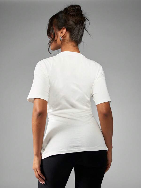 Missguided MISSGUIDED Basic Ruched Side Oversized T-Shirt