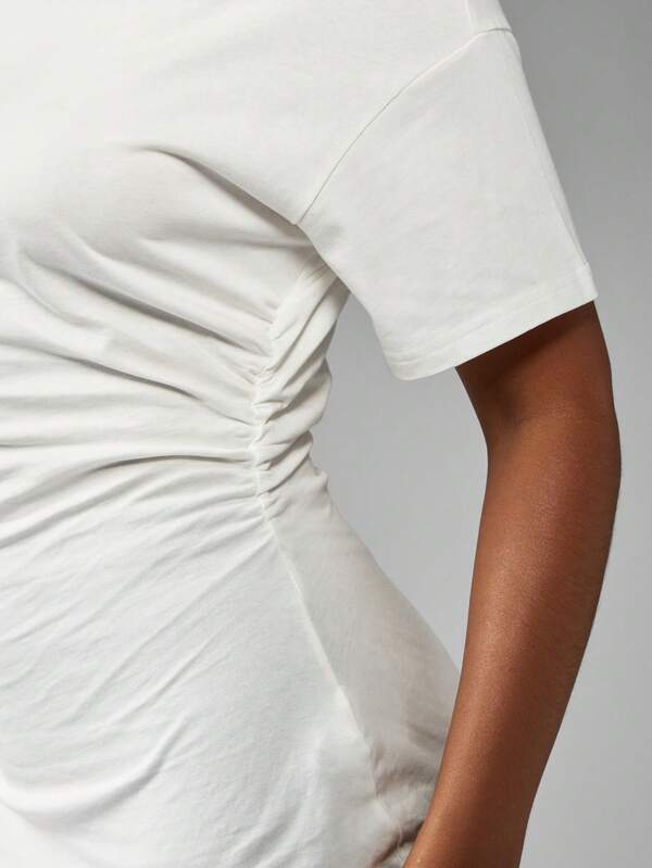 Missguided MISSGUIDED Basic Ruched Side Oversized T-Shirt