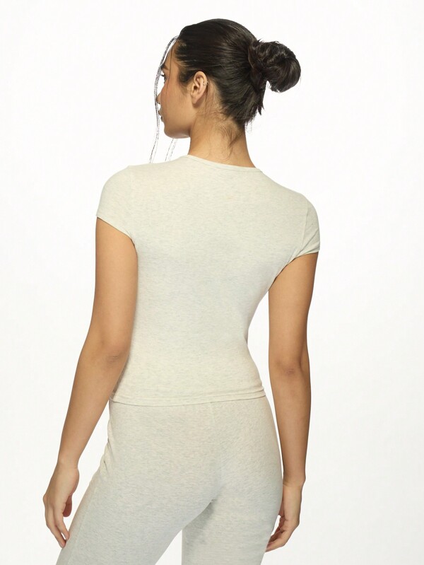 Missguided MISSGUIDED Basic Slim Fit Cap Sleeve Crewneck T-Shirt