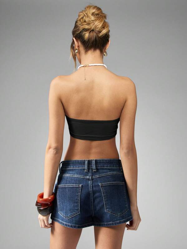 Missguided MISSGUIDED Basic Strapless Bandeau Crop Tube Top