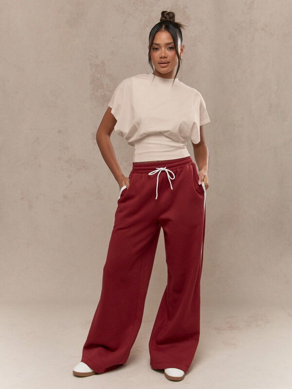 Missguided MISSGUIDED Batwing T Shirt With Cinched Waist And Dolman Sleeves