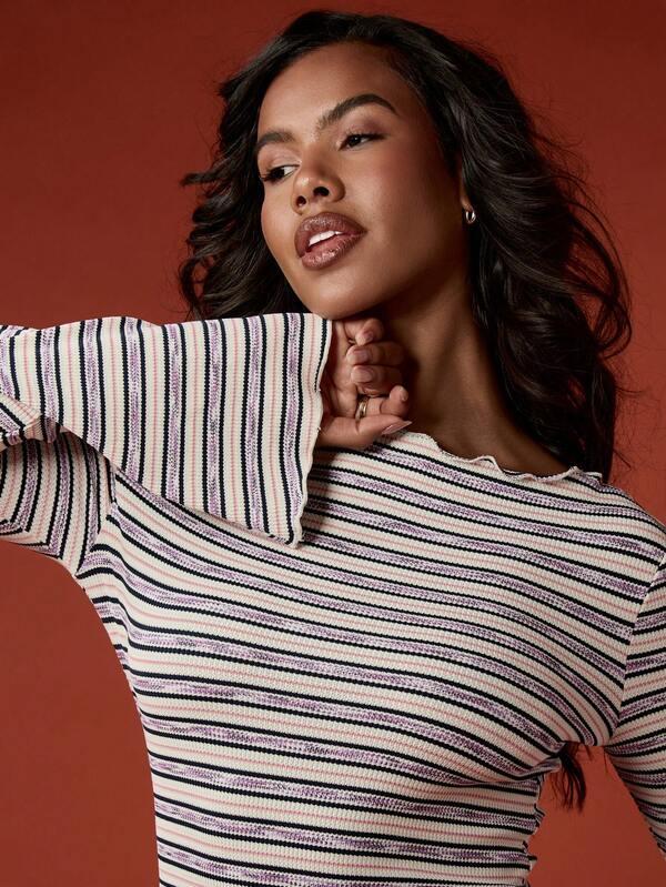 Missguided MISSGUIDED Body Conscious Mini Dress With Long Flare Sleeves