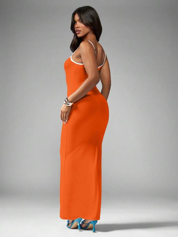 Missguided MISSGUIDED Bodycon Cami Maxi Dress With Contrast Trim