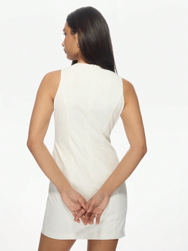 Missguided MISSGUIDED Bodycon Deep V-Neck Mini Dress