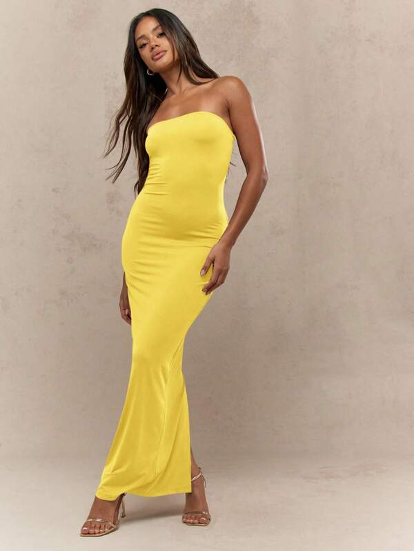 missguided MISSGUIDED Bodycon Floor Length Gown With Split Back Design