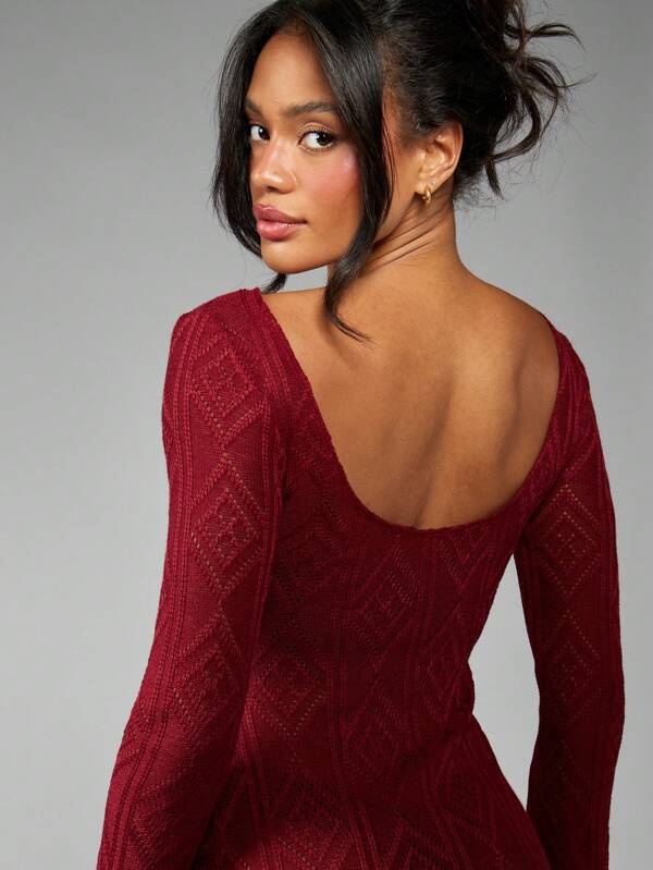 Missguided MISSGUIDED Bodycon Knit Off Shoulder Maxi Dress