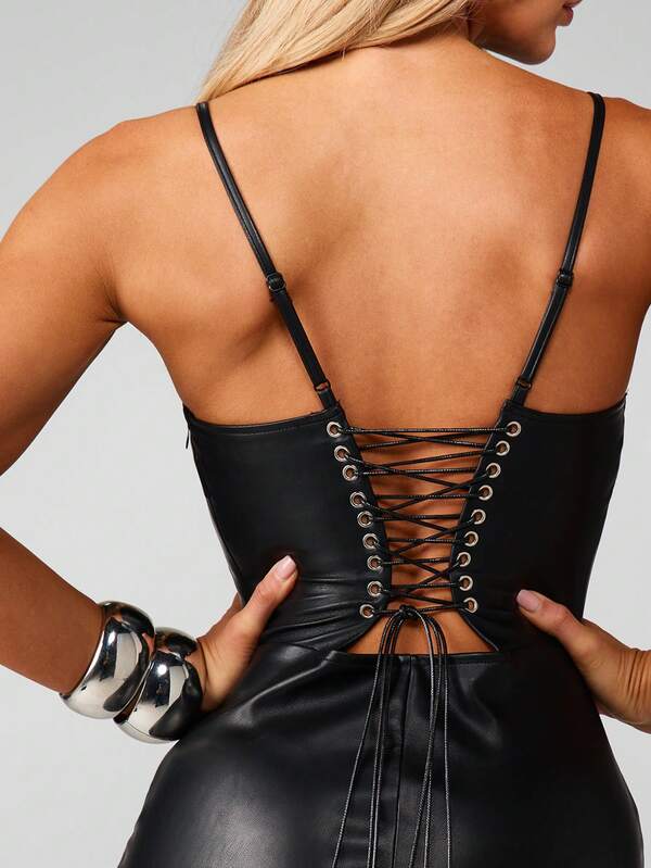 Missguided MISSGUIDED Bodycon Maxi Dress With Lace Up Back