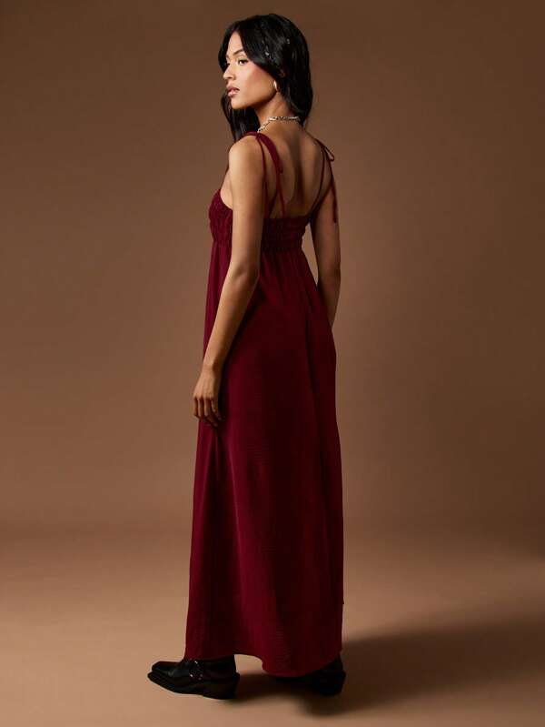 Missguided MISSGUIDED Bohemian Empire Waist Smocked Bodice Maxi Dress