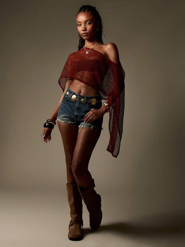 Missguided MISSGUIDED Bohemian Fishnet Long Sleeve Cover Up Top