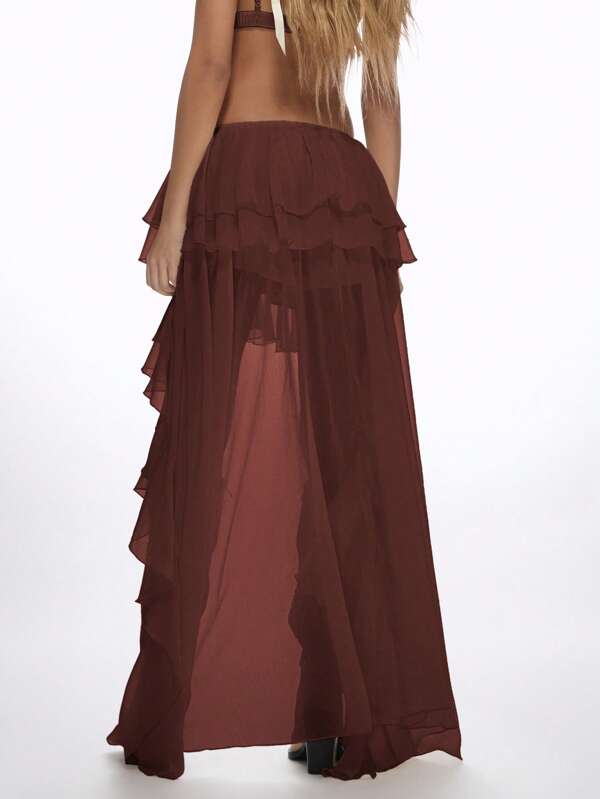 Missguided MISSGUIDED Bohemian High Low Ruffle Tiered Layered Swing Skirts