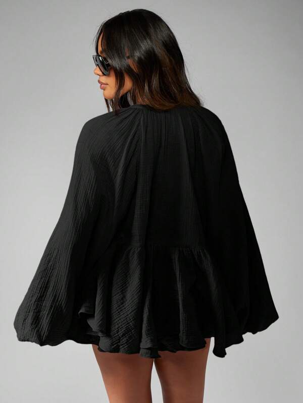 Missguided MISSGUIDED Bohemian Tiered Cheesecloth Floaty Two-Piece Outfits