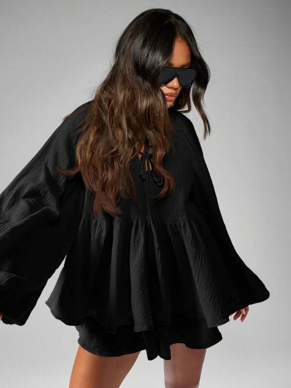 Missguided MISSGUIDED Bohemian Tiered Cheesecloth Floaty Two-Piece Outfits