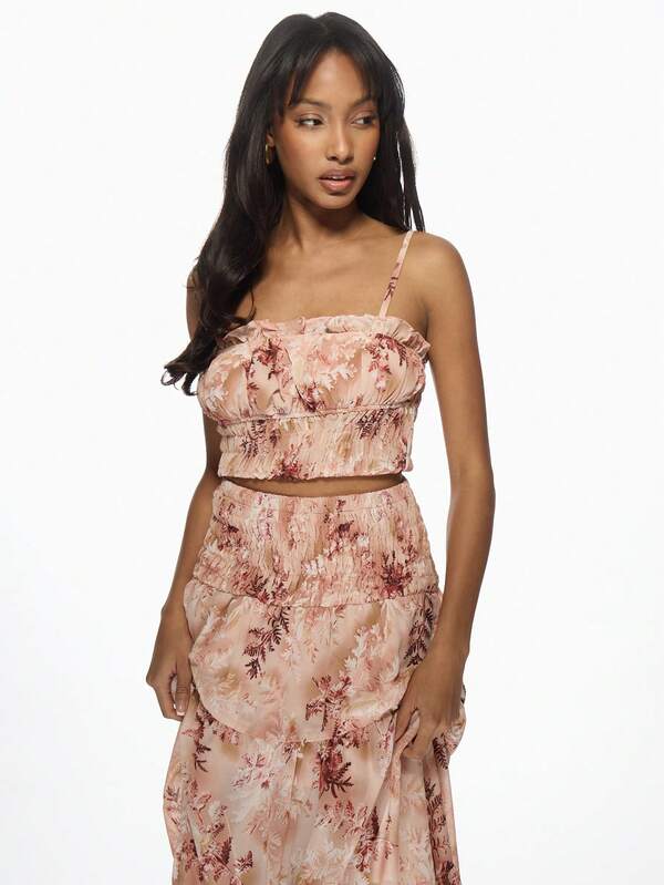 Missguided MISSGUIDED Boho Chic Smocked Two Piece Outfit