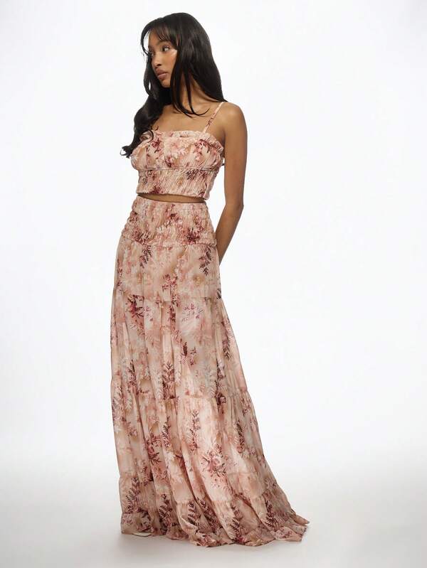 Missguided MISSGUIDED Boho Chic Smocked Two Piece Outfit