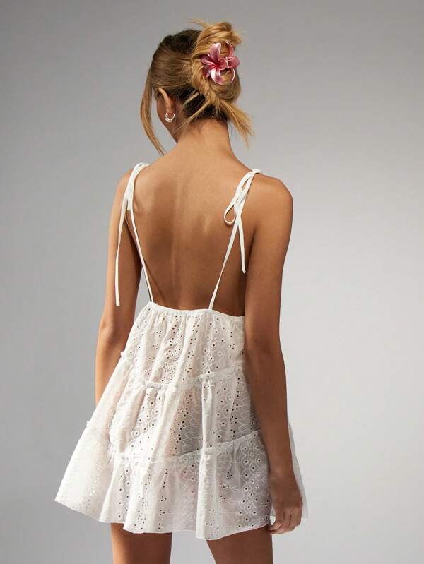 Missguided MISSGUIDED Boho Ruffle Tiered Spaghetti Strap Mini Dress