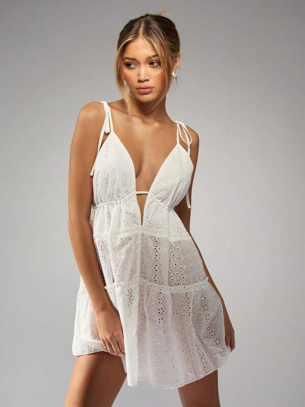 missguided MISSGUIDED Boho Ruffle Tiered Spaghetti Strap Mini Dress