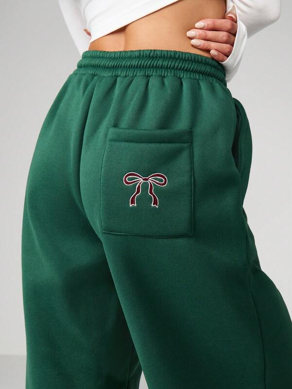 Missguided MISSGUIDED Bow Detail Cuffed Joggers With Drawstring