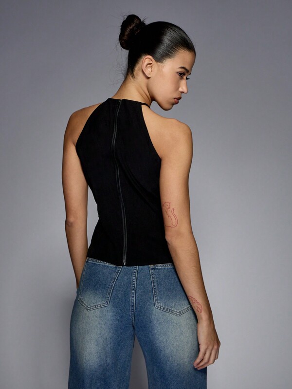 Missguided MISSGUIDED Bow Front Cut Out Waistcoat Top
