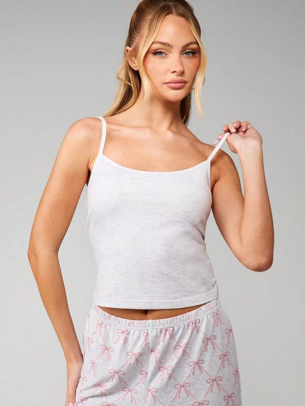 Missguided MISSGUIDED Bow Print Cami Tank With Elastic Pants