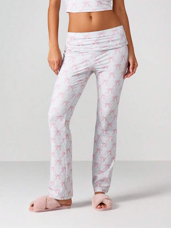Missguided MISSGUIDED Bow Print Tank And Trouser Set