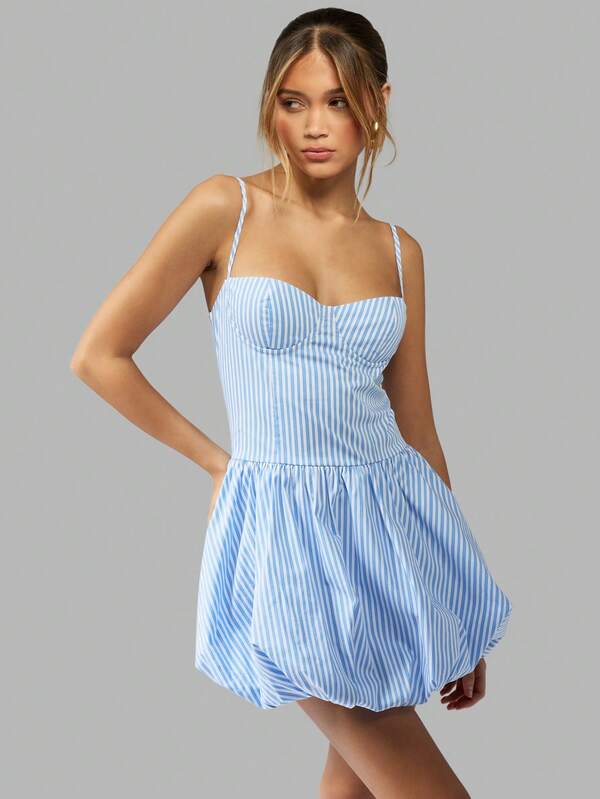 Missguided MISSGUIDED Bubble Hem Sweetheart Neckline Mini Dress