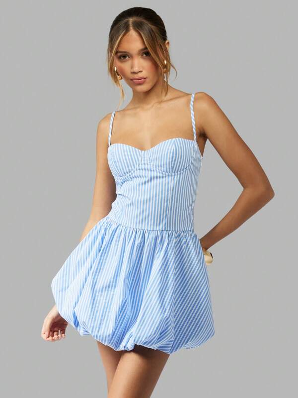 missguided MISSGUIDED Bubble Hem Sweetheart Neckline Mini Dress