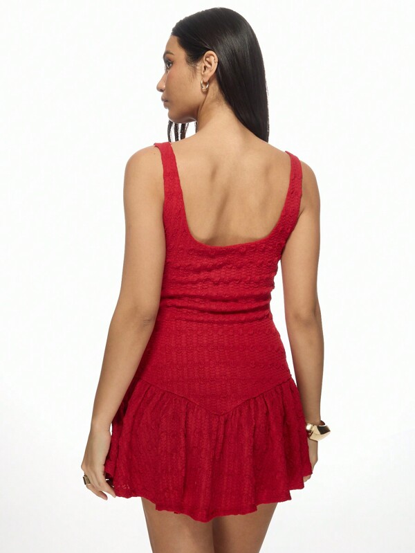 Missguided MISSGUIDED Bubble Texture Skater Fit And Flare Sleeveless Mini Dress