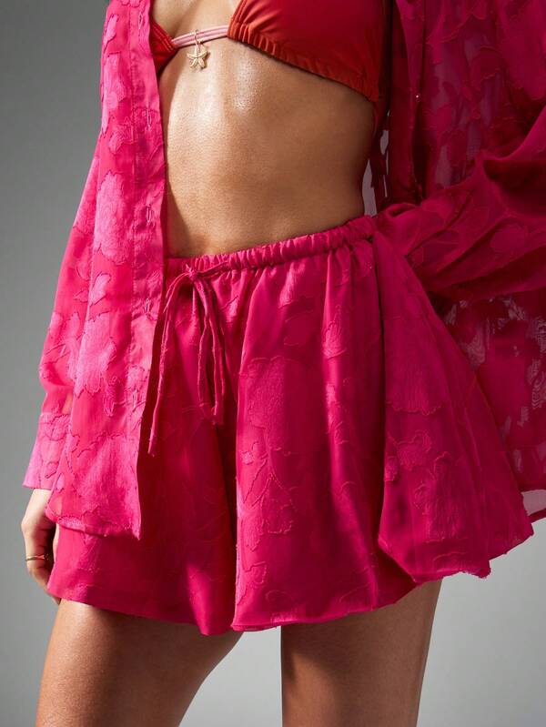 Missguided MISSGUIDED Butterfly Devore Chiffon Co-Ord Set
