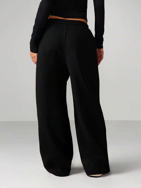 Missguided MISSGUIDED Button Detail Wide Leg Joggers