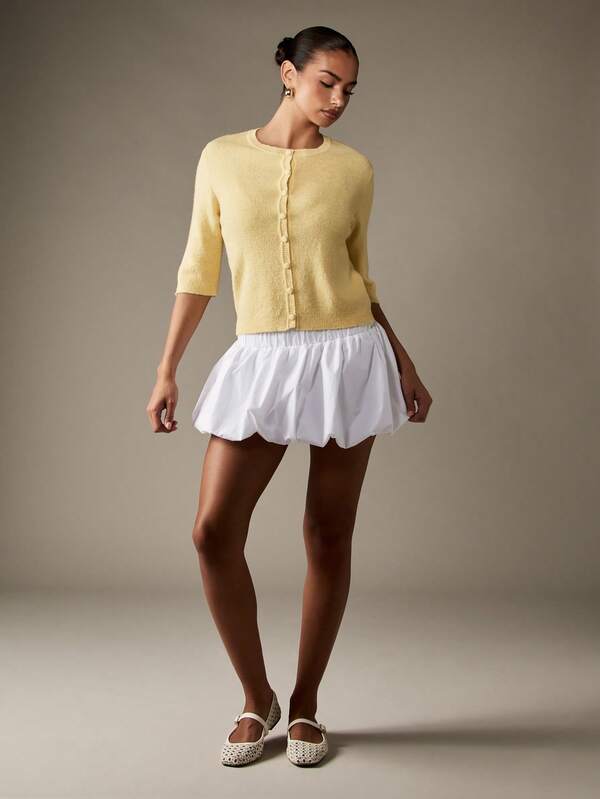 Missguided MISSGUIDED Button Front Cardigan With Three Quarter Sleeves