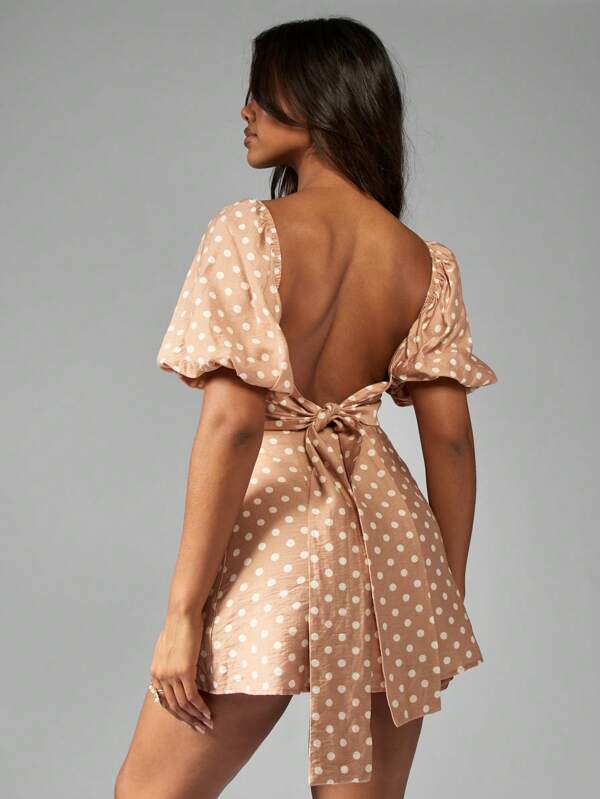 Missguided MISSGUIDED Button Front Puff Sleeve Square Neck Mini Dresses Are Here