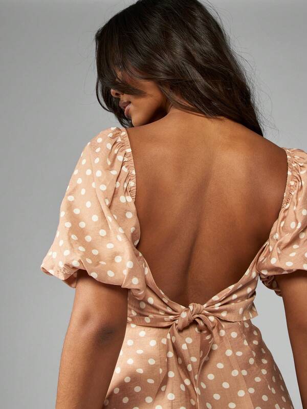 Missguided MISSGUIDED Button Front Puff Sleeve Square Neck Mini Dresses Are Here