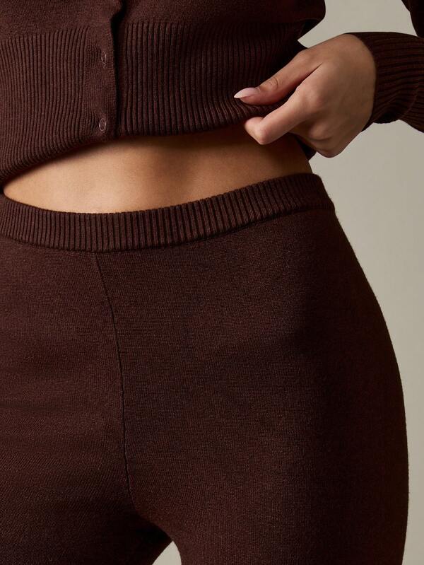 Missguided MISSGUIDED Button Front Ribbed Cardigan And Capri Co-Ord