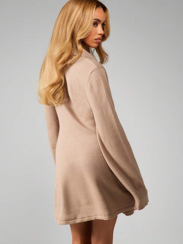 Missguided MISSGUIDED Button Through Knitted Mini Dress