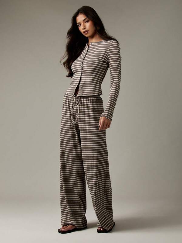 Missguided MISSGUIDED Button Through Ribbed Co Ord Set