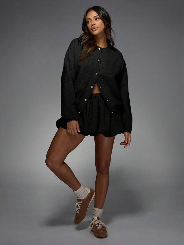 Missguided MISSGUIDED Button Up Cardigan With Scalloped Hem