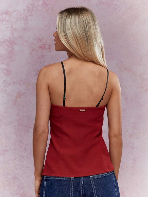 Missguided MISSGUIDED Buttoned Bandeau Waistcoat With Lace Bra