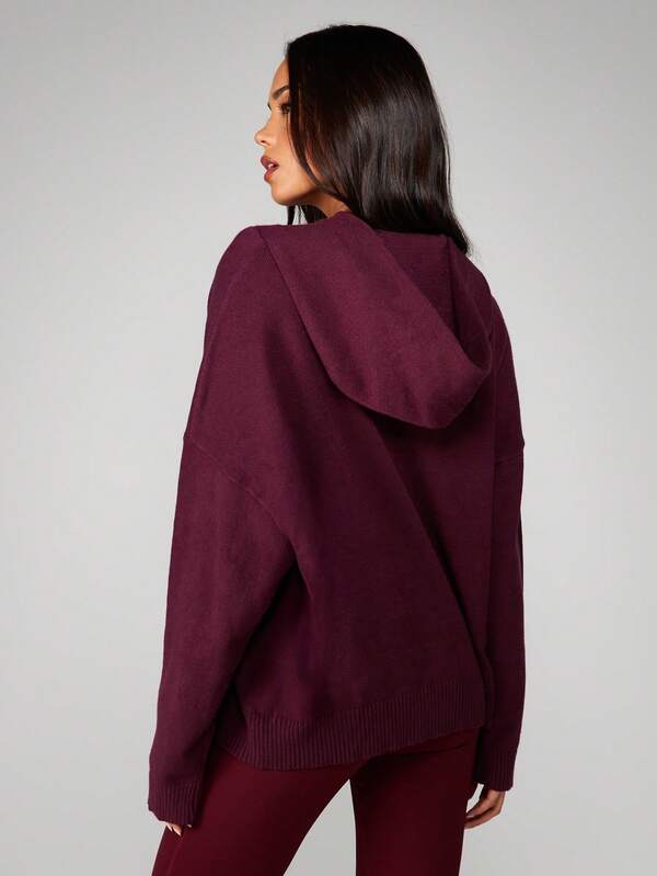 Missguided MISSGUIDED Cable Knit Hoodie With Ribbed Hem