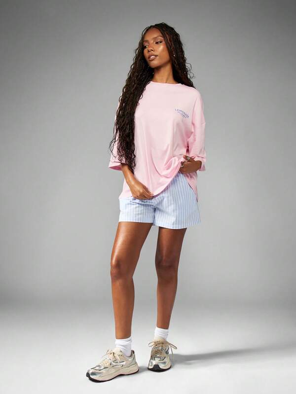 Missguided MISSGUIDED California Lemonade Graphic Oversized T Shirt