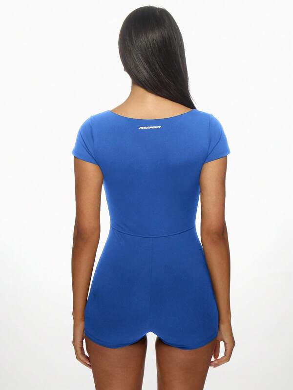 Missguided MISSGUIDED Cap Sleeve Short Dance Fitness Yoga Gymnastics Bodysuit Jumpsuit